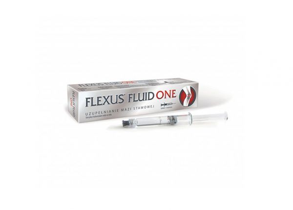 Flexus Fluid One 20mg/ml, 3ml to wyrób medyczny klasy I, tylko jedna iniekcja w cyklu leczenia, opatentowane sieciowanie 2% kwasu hialuronowego, wyraźna redukcja dolegliwości stawowych – od 9 do 12 miesięcy, zastosowanie także do dużych stawów.