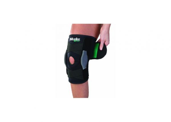 Mueller regulowany usztywniacz kolana GREEN z zawiasami. Do użytkowania podczas codziennej aktywności, jak i podczas uprawiania sportu.
