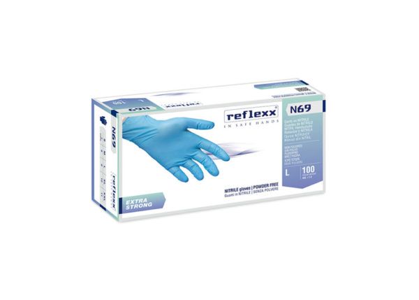 Rękawice bezpudrowe nitrylowe reflexx n69 - gr. 6,8